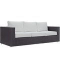 East End Imports Convene Outdoor Patio Sofa- Espresso White EEI-1844-EXP-WHI